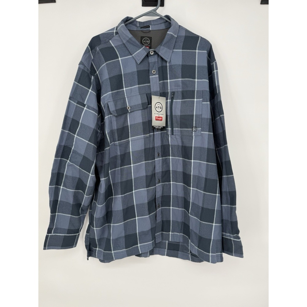 Wrangler Men's All Terrain Gear Flannel Shirt Jacket with Elbow Patch XXL NWT